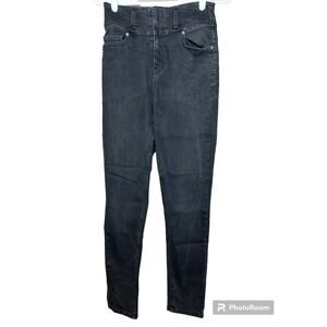 We The Free Black Dark Wash Zip Up High Waisted Hi Rise Skinny Jeans Size 28